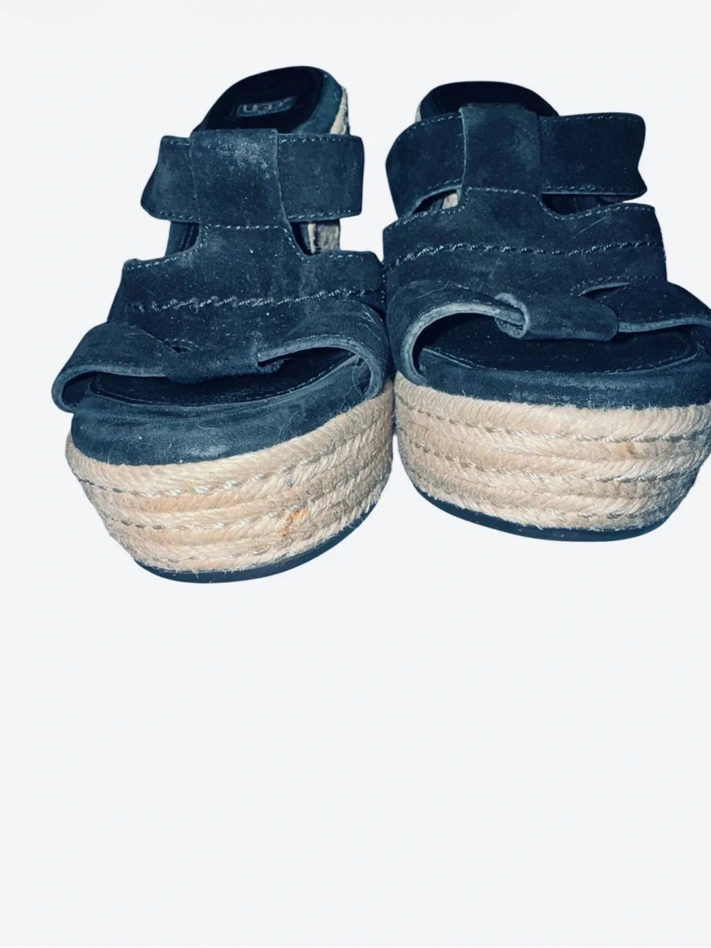 UGG Tawnie Women's BLACK SUEDE Espadrille Strappy 4+